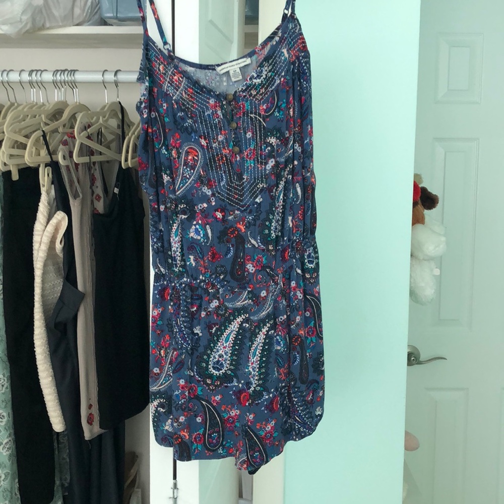 Cute Blue Floral Romper